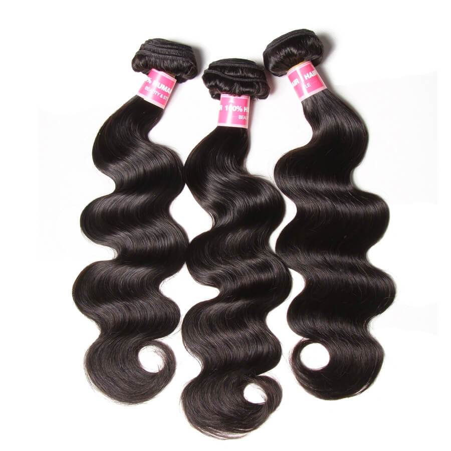 Image of 3 Brazilian Body Wave Human Hair Bundles 12 Inch - 24 Inch