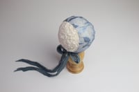 Smokey Blue Stretch Lace Newborn Bonnet