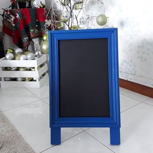 Small Single Sided Poster Display Chalkboard with Blue Frame