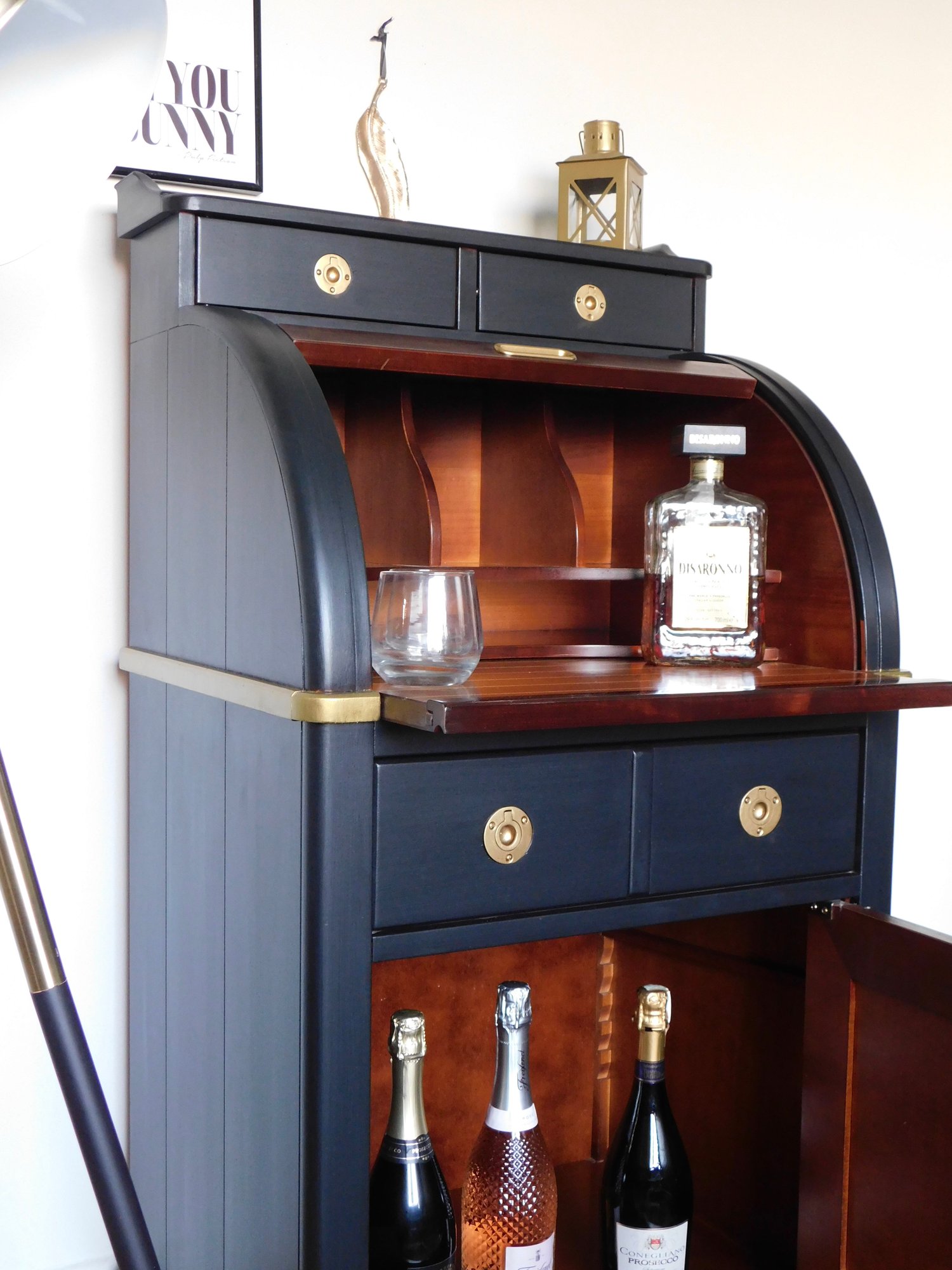 Writing bureau drinks deals cabinet