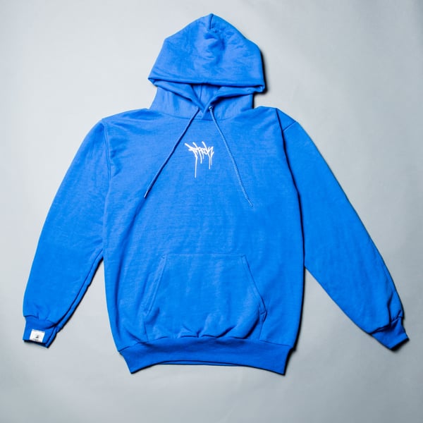 Image of F-Rock Drip Pull-Over Hoodie - Royal Blue/White