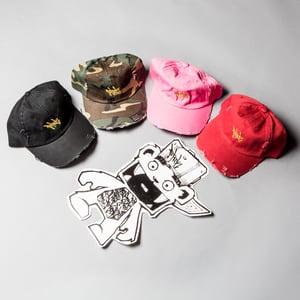 Image of F-Rock Hand Tag Dad Hats (Distressed)