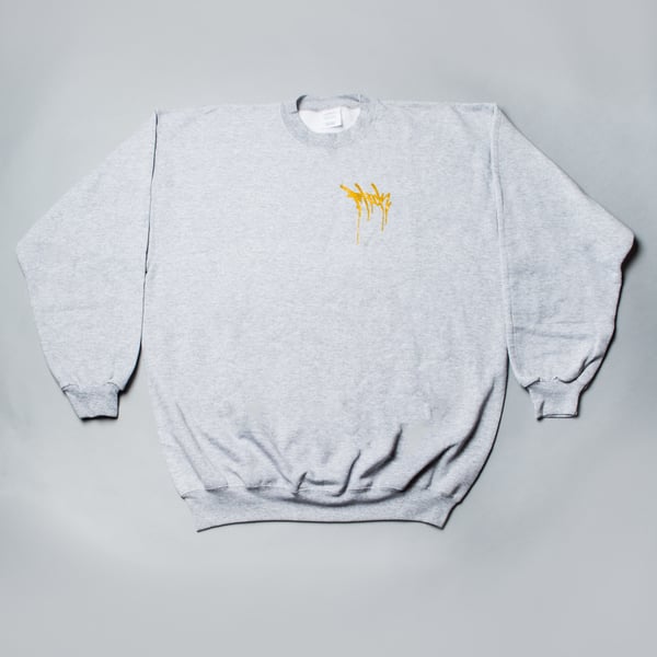 Image of F-Rock Drip Crew Neck - Heather Grey/Gold