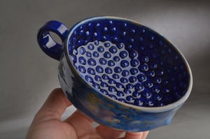 Image of Dottie Shaving Bowl Made To Order Starry Night Chawan Dottie Shaving Bowl by Symmetrical Pottery
