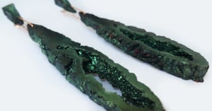 Image of NOCTURNE :: Geode Drop Earrings // Night Forest