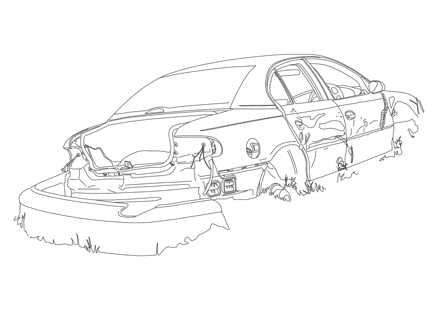 Image of Commodore Line Drawing A4 Print