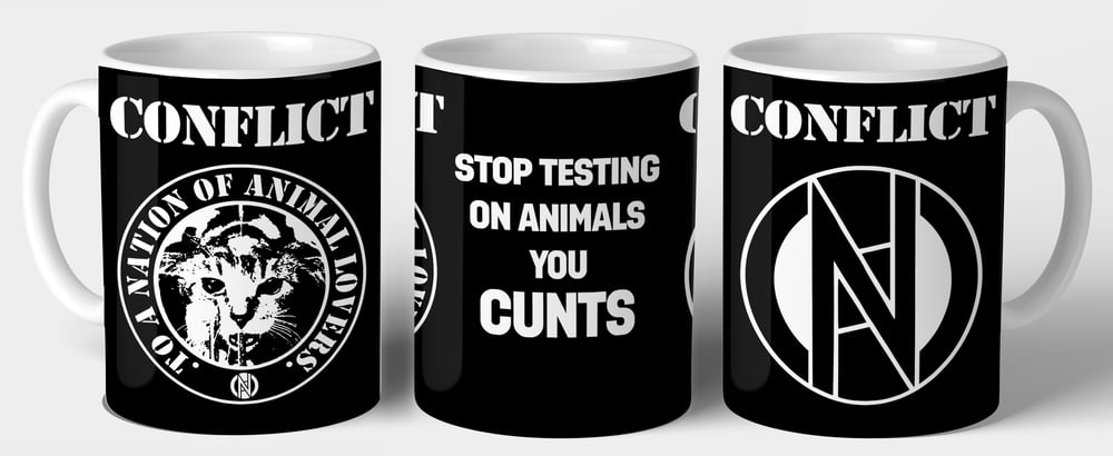 Image of CONFLICT To a Nation of Animal Lovers Mug