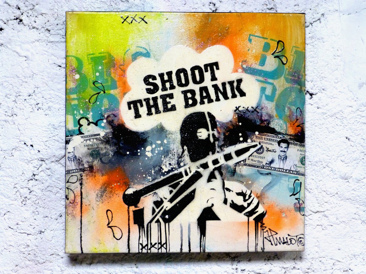 Image of ORIGINAL SHOOT THE BANK 'GTD' 40x40 cm