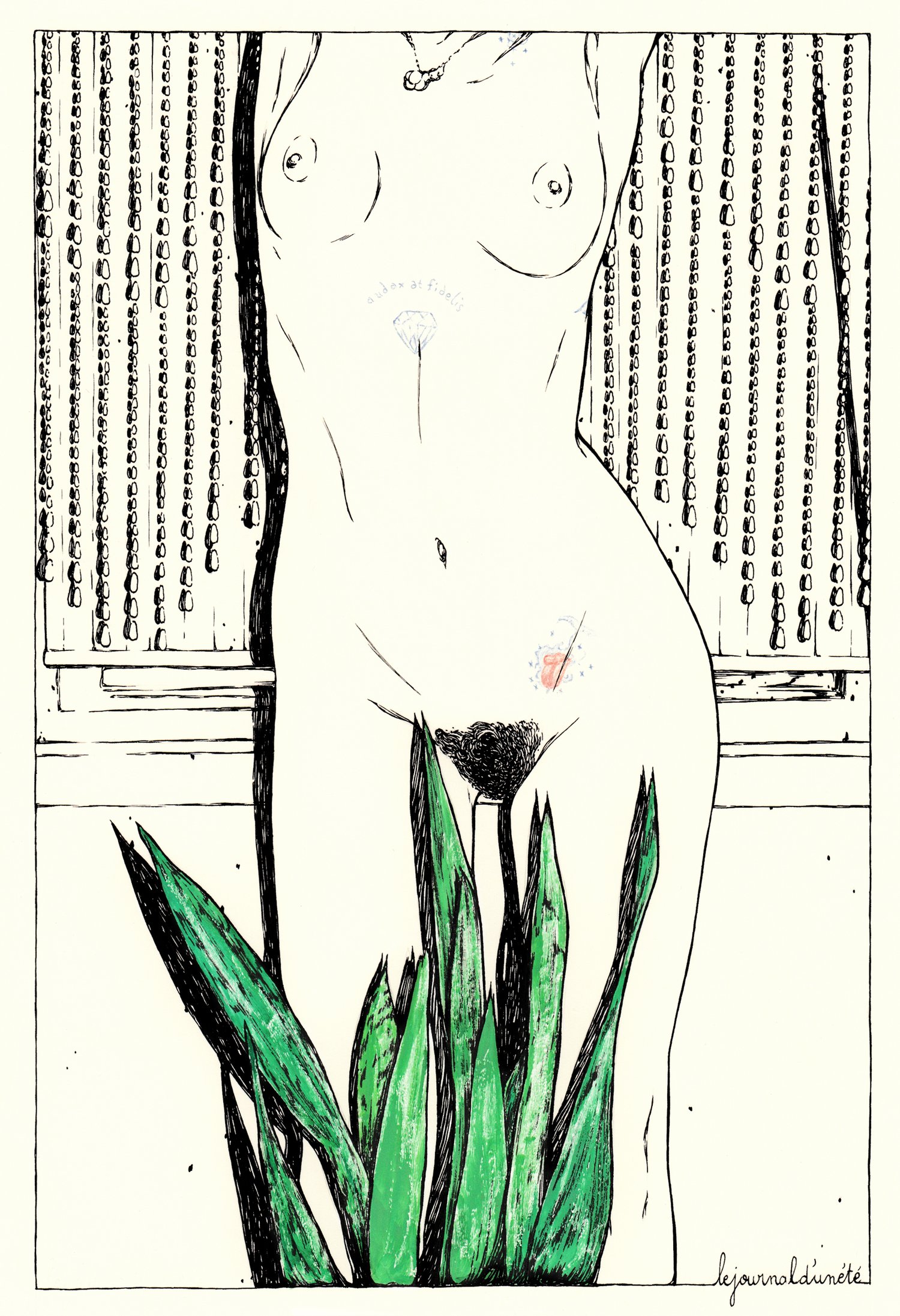 Image of " Le journal d'un été 1 " / Ink&Gouache Original drawing