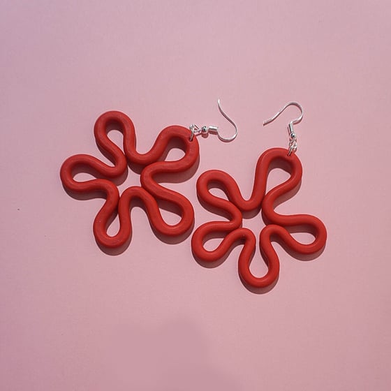 Image of Flower Power Earrings | Red