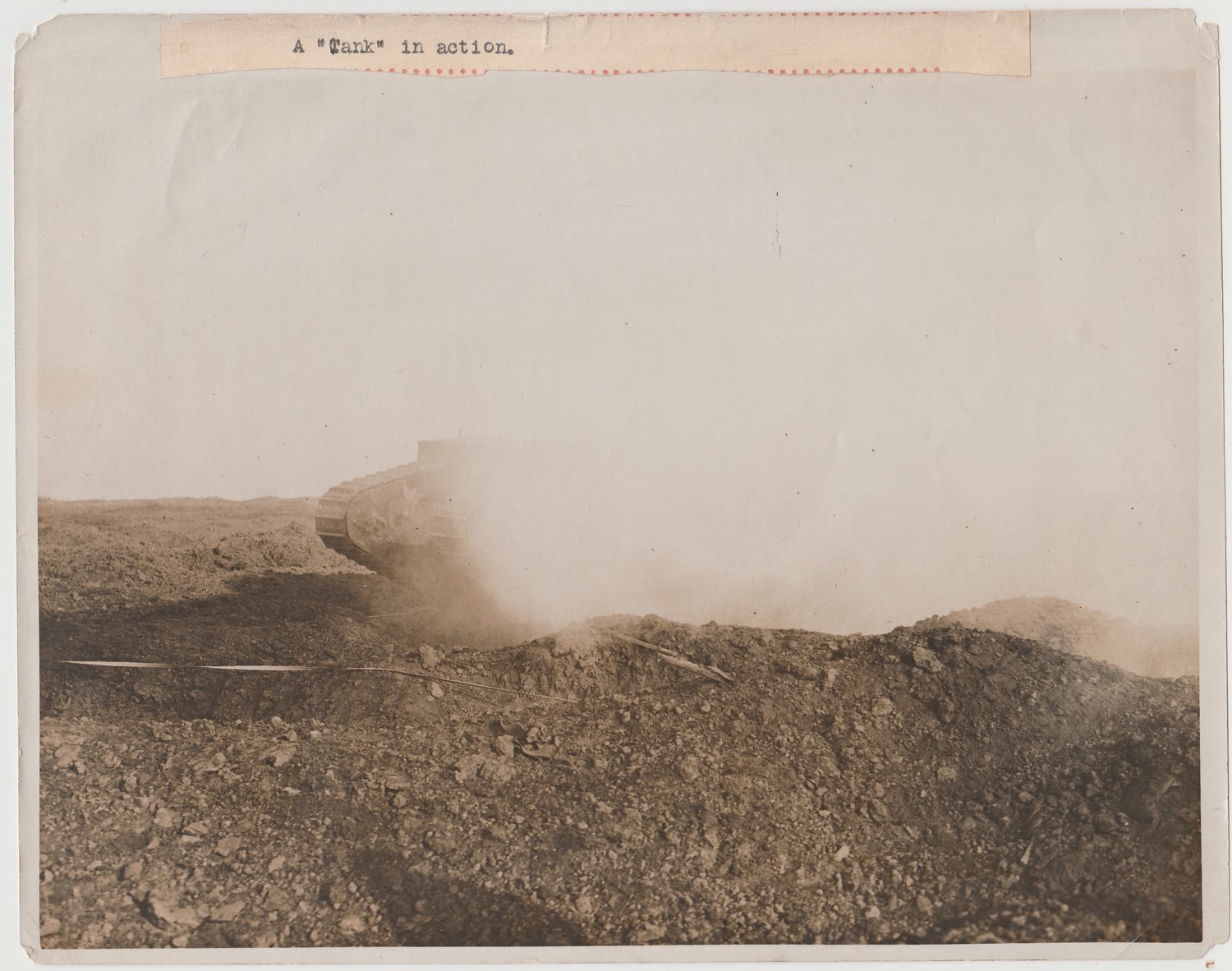 Image of Central News Agency: a "tank" in action, Canadian War Records.