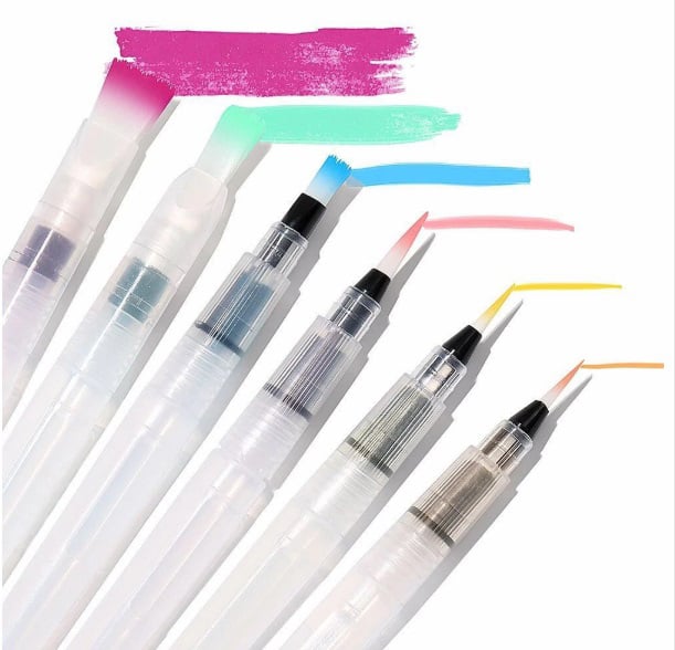 Image of 6 Pcs Refillable Pilot watercolor paint Brush!