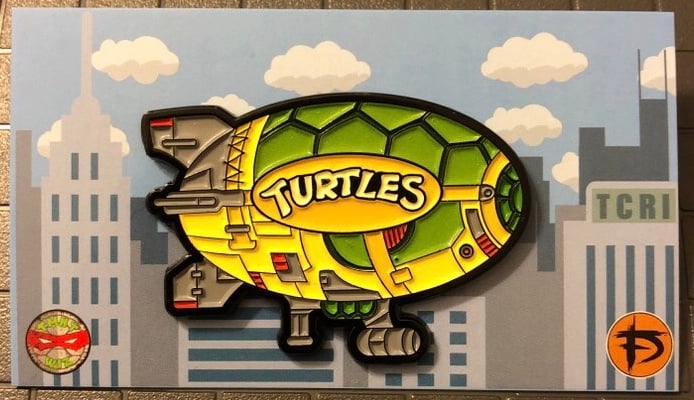 Image of **B PIN** 2” Turtle Blimp Soft Enamel Pin (GID)