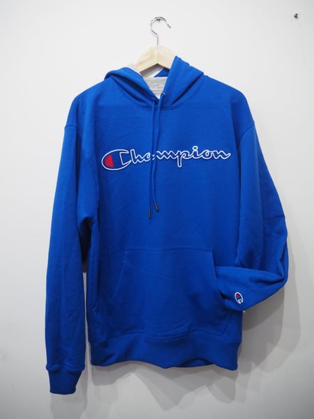 Image of CHAMPION LOGO HOODIE-BLUE