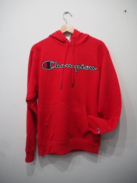 Image of CHAMPION LOGO HOODIE-RED