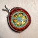 Image of Color Shifting Czech Glass Wheel Button Avocado Pendant #01