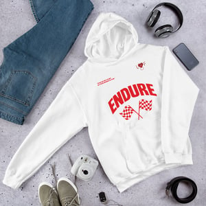 Image of White and red Endure Hoodie (Endure Collection)