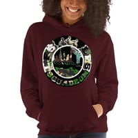 Image 1 of LFS ALL CITY SQUADRON LOGO ( CAMO CITY / BURGUNDY HOODIE )