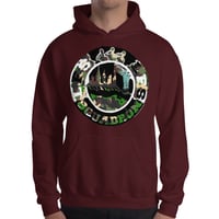 Image 2 of LFS ALL CITY SQUADRON LOGO ( CAMO CITY / BURGUNDY HOODIE )