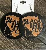 Image of Black Girl Fly wood earrings