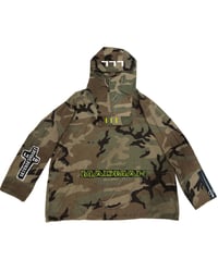 Image 1 of HEAVY CANVAS EMBROIDERED ARMY HOODIE