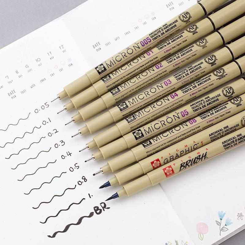 Image of 9 pcs/set Sakura Pigma Micron Pen!