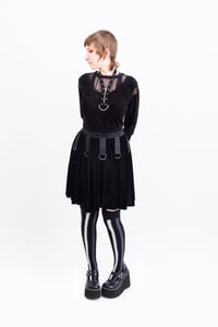 Image 1 of Black Velvet D Ring Skater Skirt