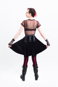 Image 3 of Black Velvet D Ring Skater Skirt