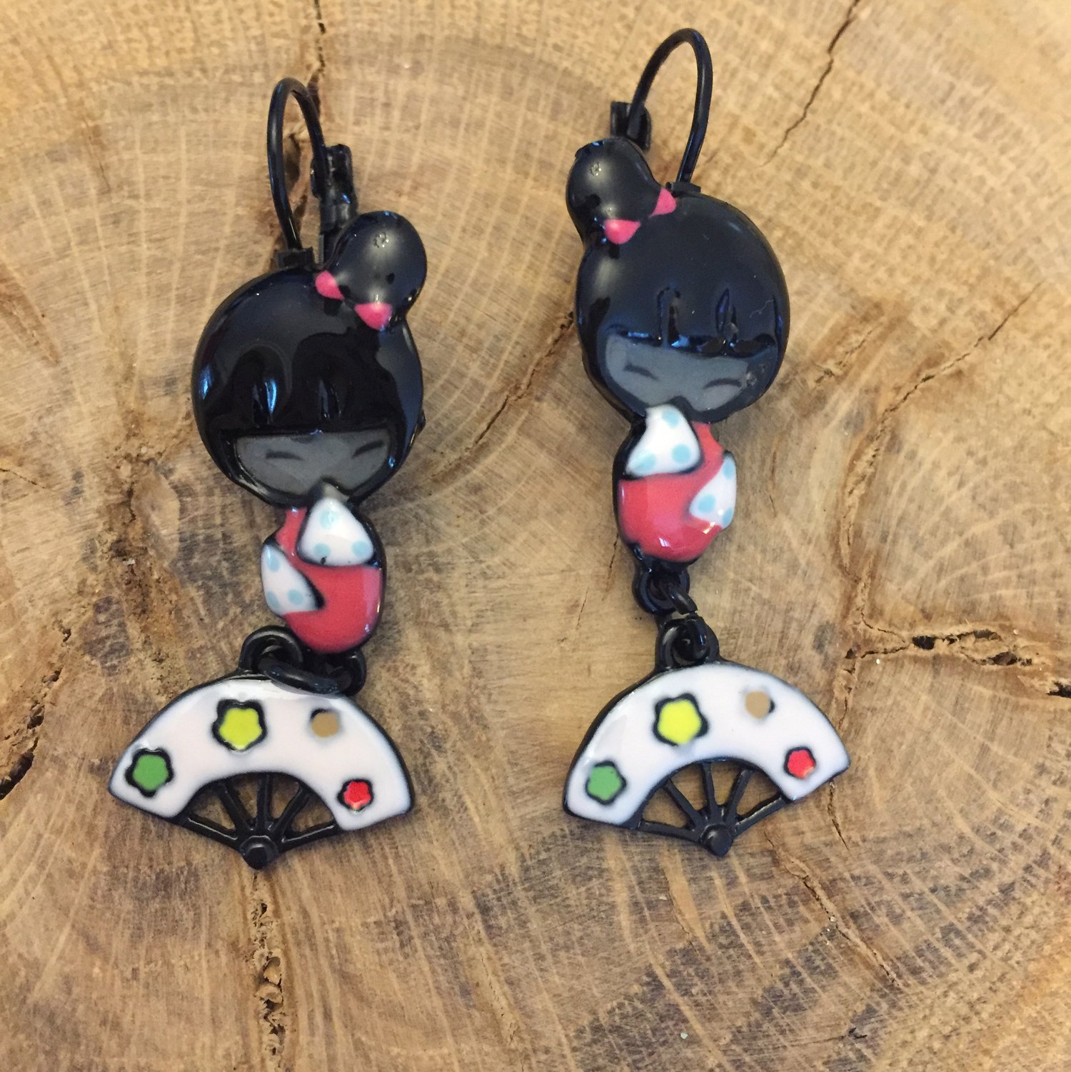 Image of Boucles d'oreilles Geisha + eventail