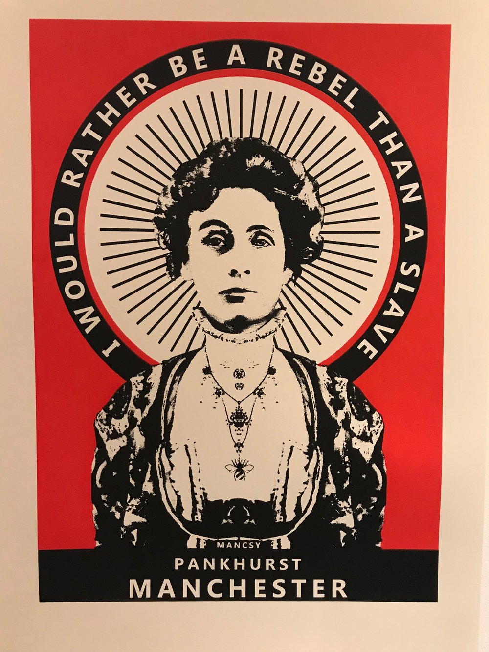 Image of A2 Pankhurst Red screen print 