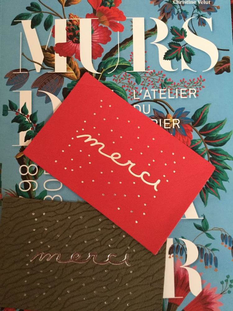 Image of Cartes postales « MERCI » BANDIT MANCHOT en cuir upcyclé
