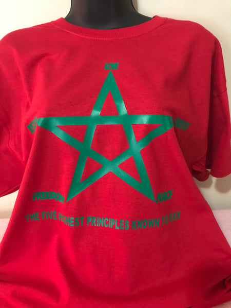 Image of T-shirt 5 pointed green star