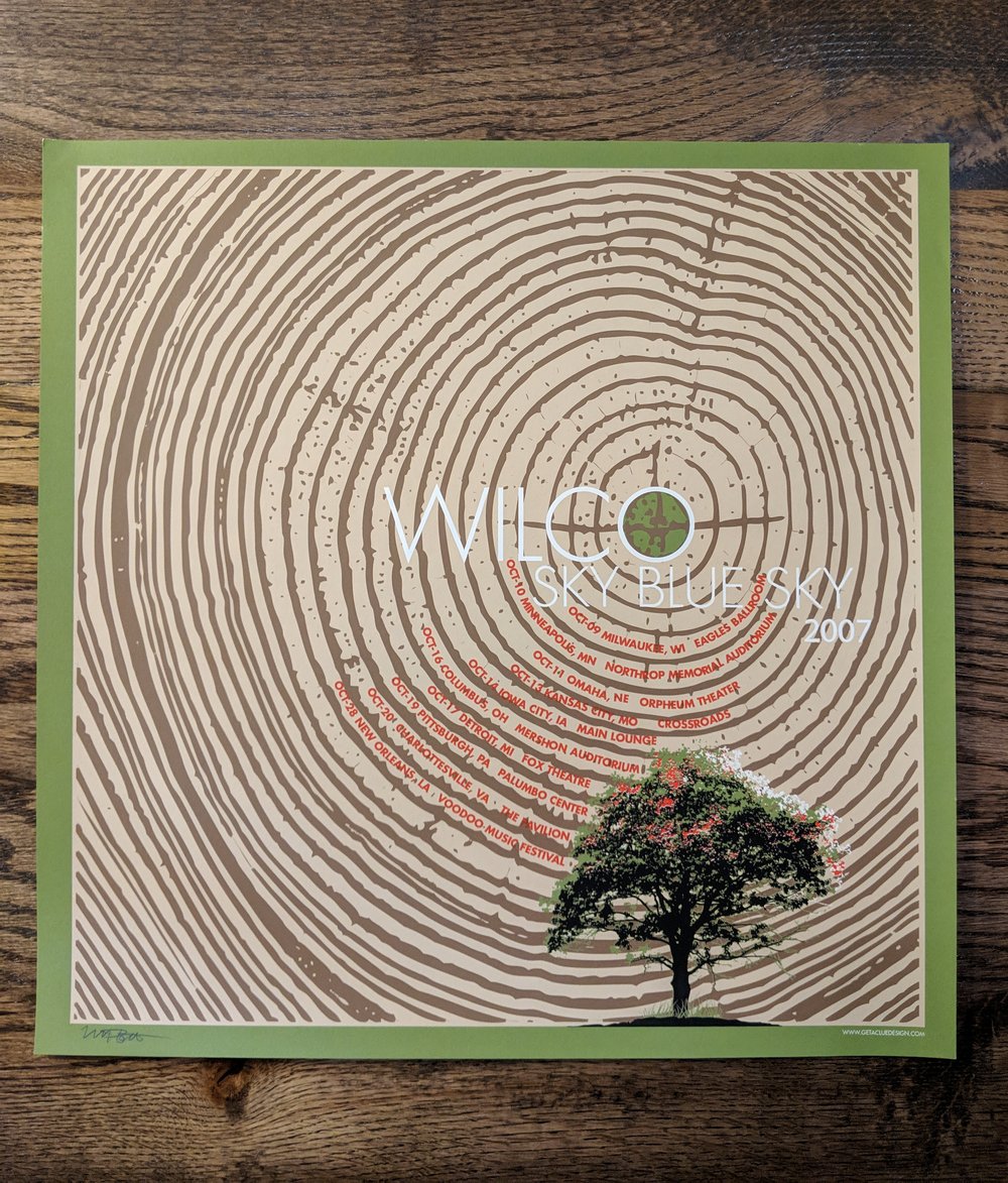 Wilco (Tree Rings) Sky Blue Sky Tour Poster **RARE**