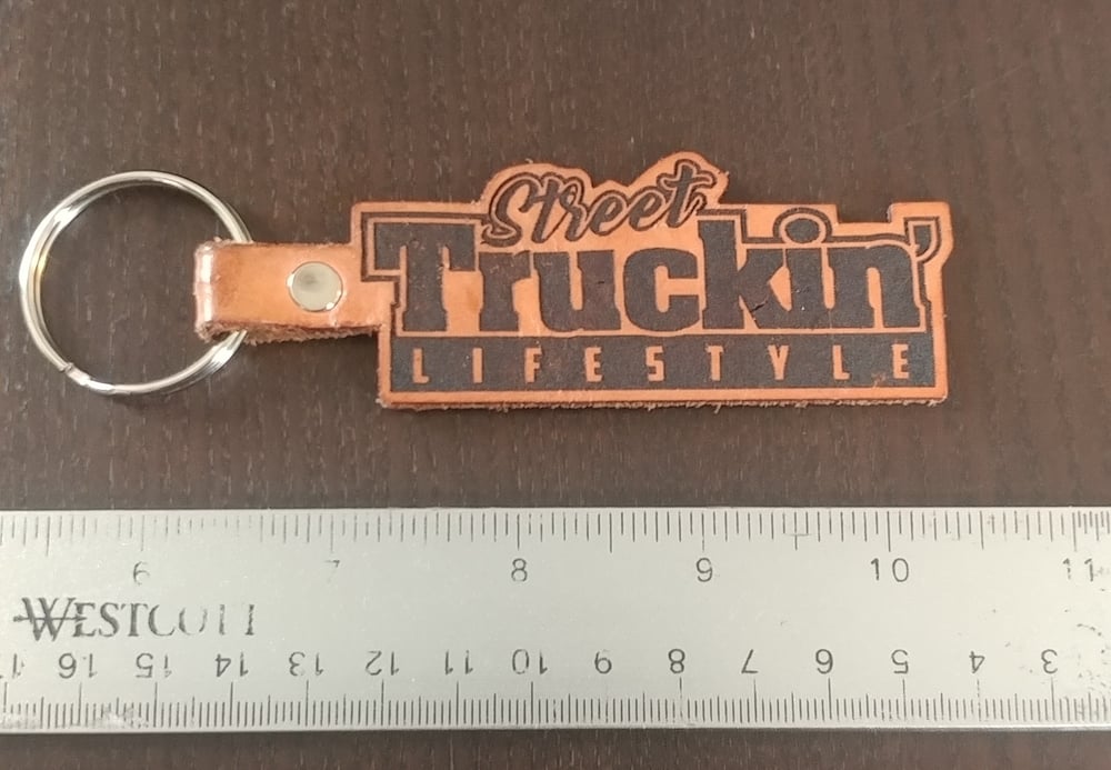 Image of STL leather keychain