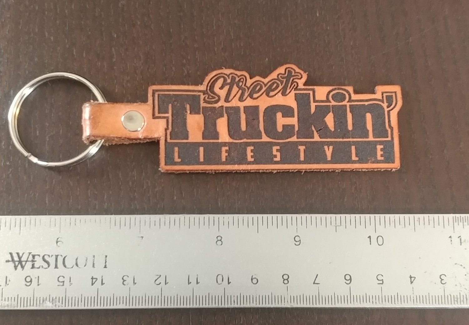Image of STL leather keychain
