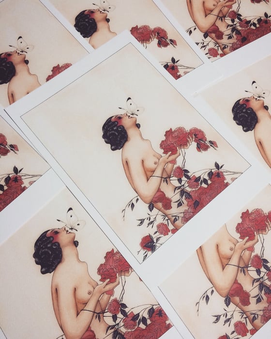 Image of LADY WITH ROSES PRINT - 4th EDITION