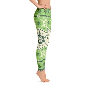 Image of AK Snowflake Leggings - Green/Cream