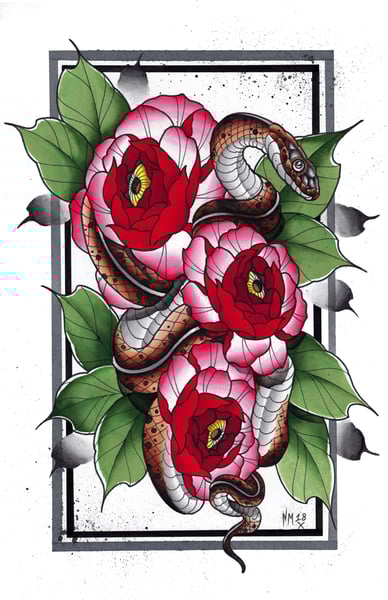Image of Snake & Peony