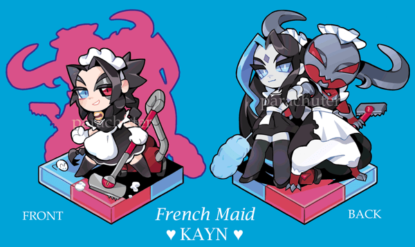 Image of French Maid Kayn Double Sided Charm (PREORDER)