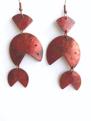 Image of Barbados Earrings / Burnt Copper Finish / Paper