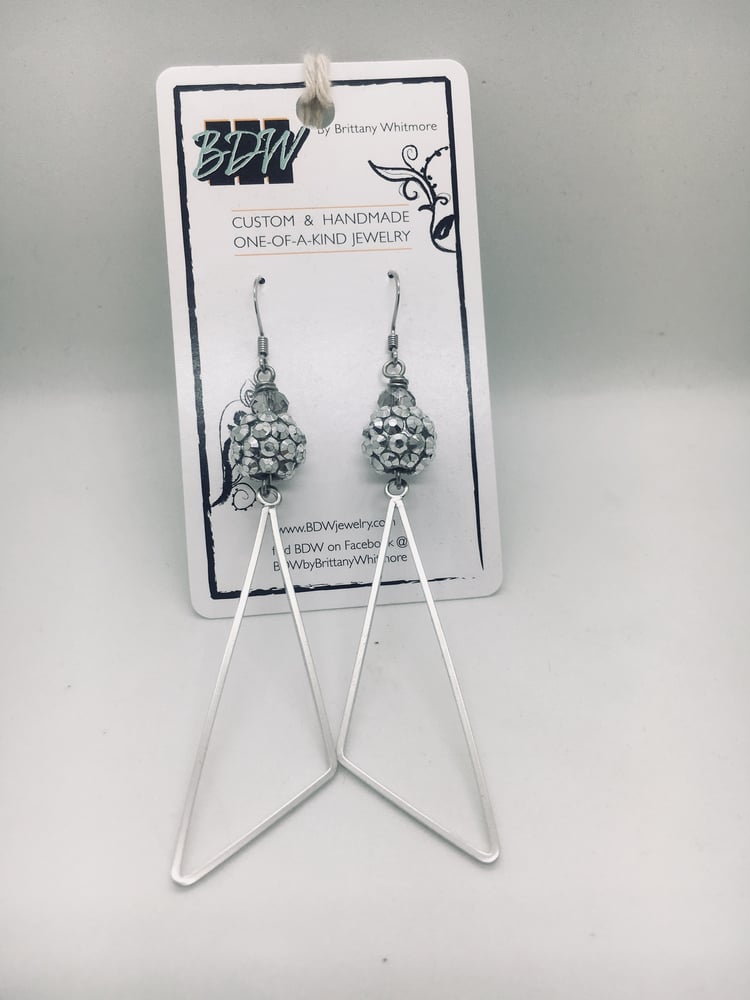 Image of Silver Sparkle Geometric Earrings