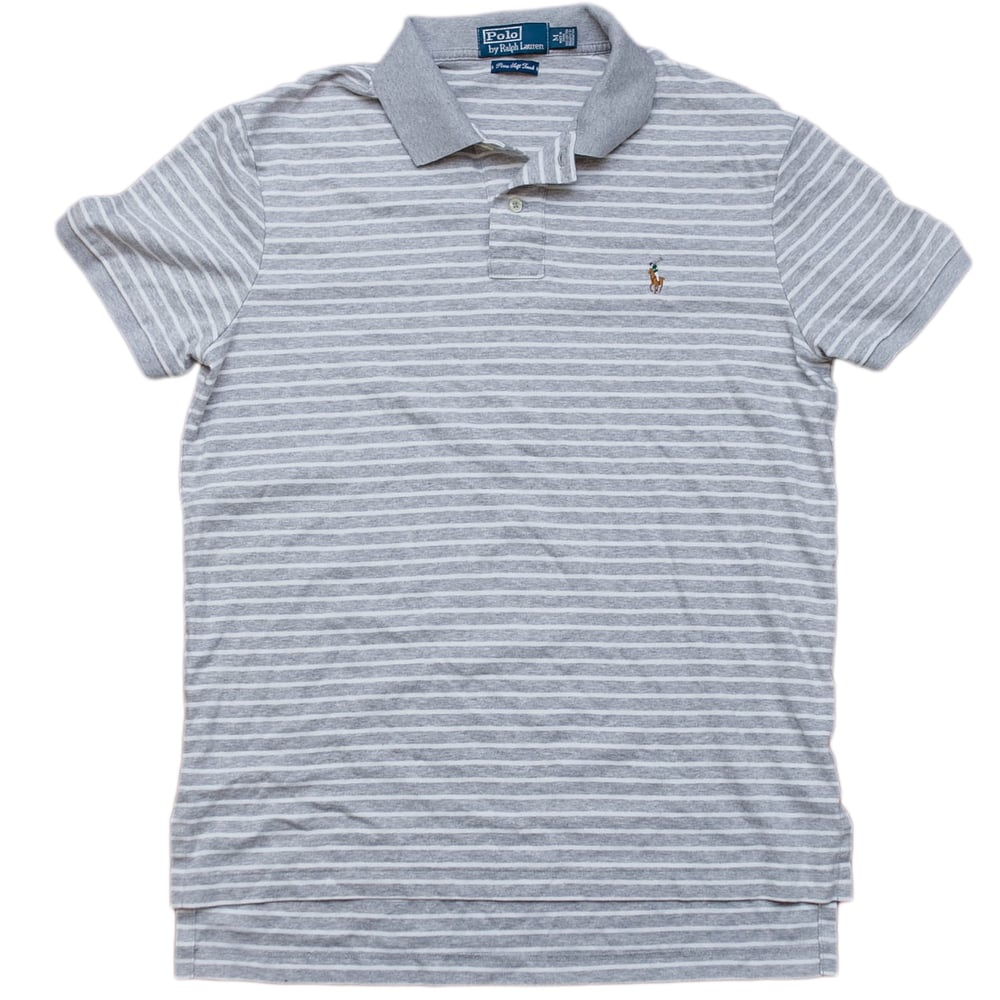 Image of Gray Ralph Lauren Striped Polo (M)