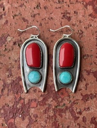 Image 3 of Rosarita + Amazonite Earrings 