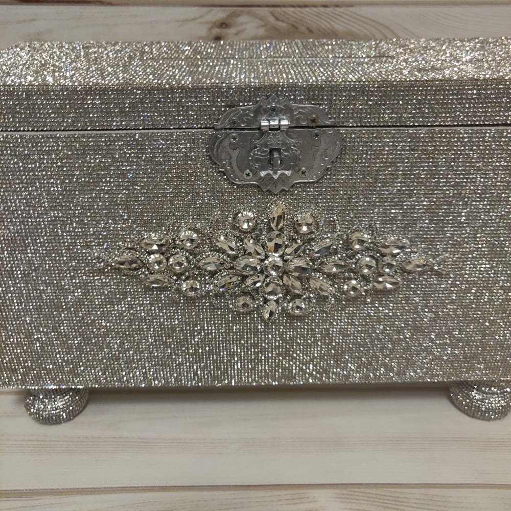 "Lauren" Full Rhinestone Card Box (Available in rose gold) 