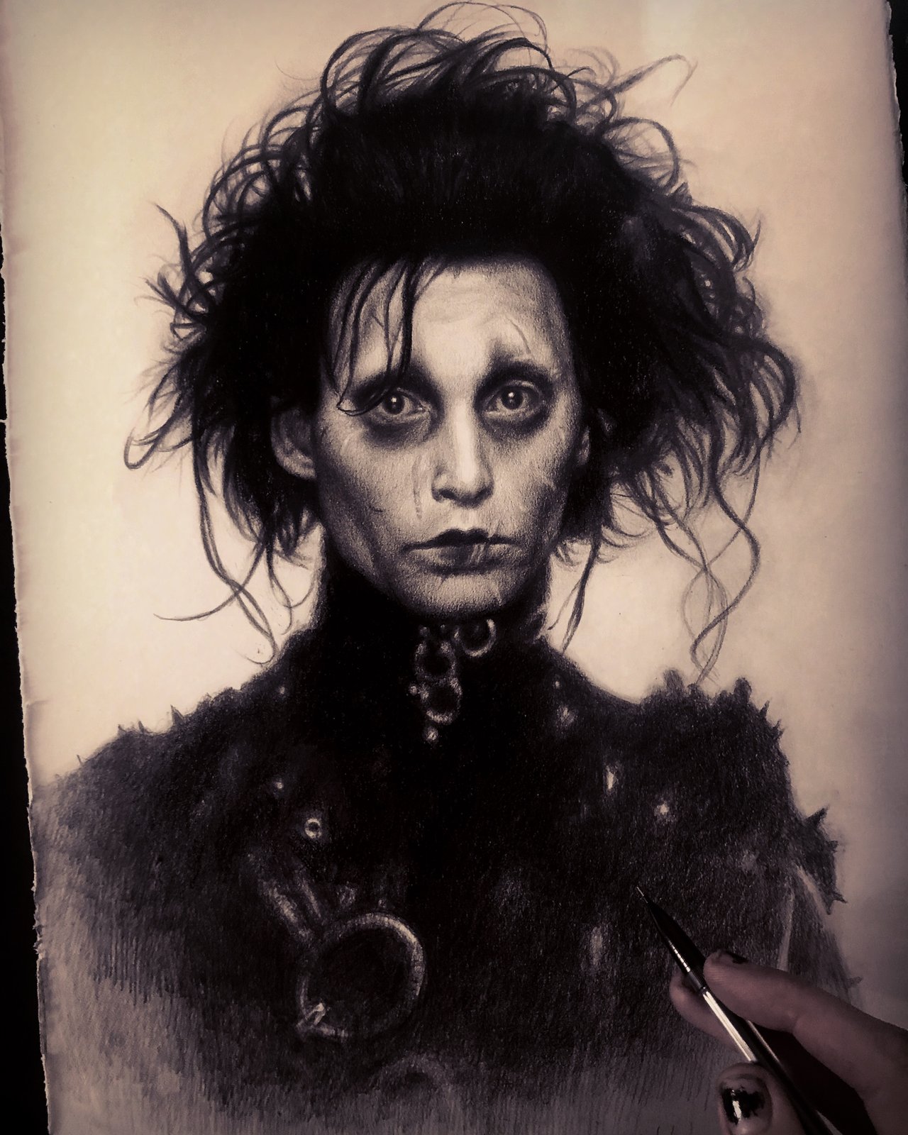 A drawing of Edward scissorhands. — Hive