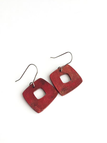 Image of Barcelona Solo Earrings /Burnt Copper Finish / Paper