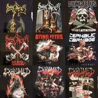 DYING FETUS / CEPHALIC CARNAGE / EXHUMED Shirts in S