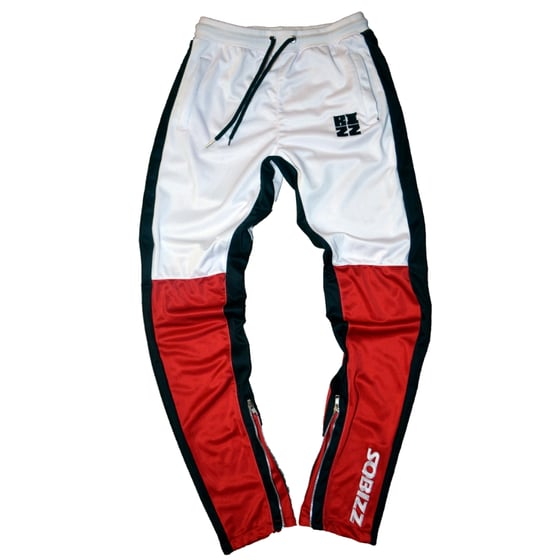 Image of Color Block Track Pants in Red