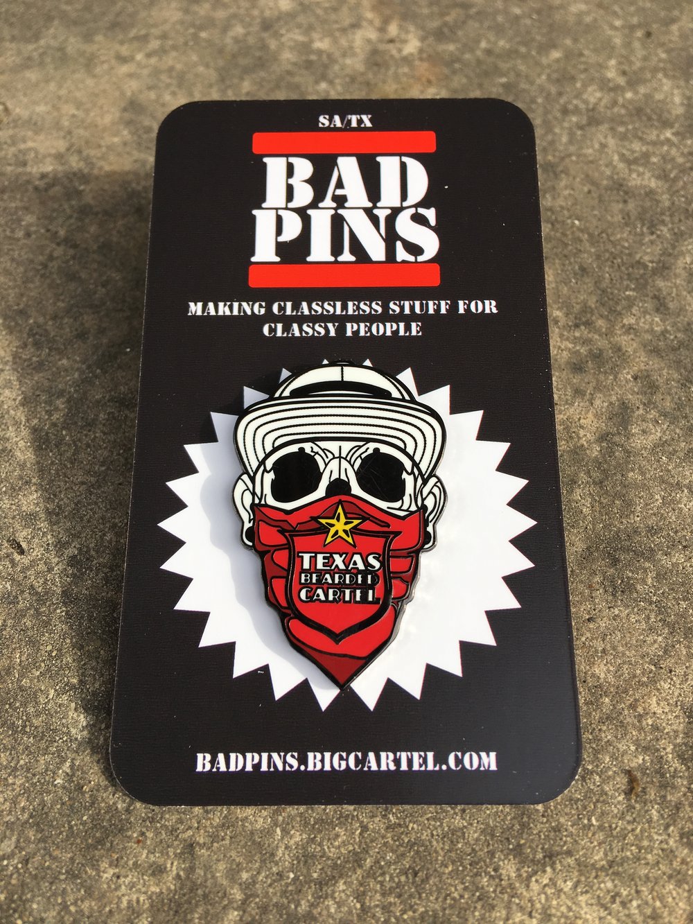 TX Bearded Cartel Lapel Pin