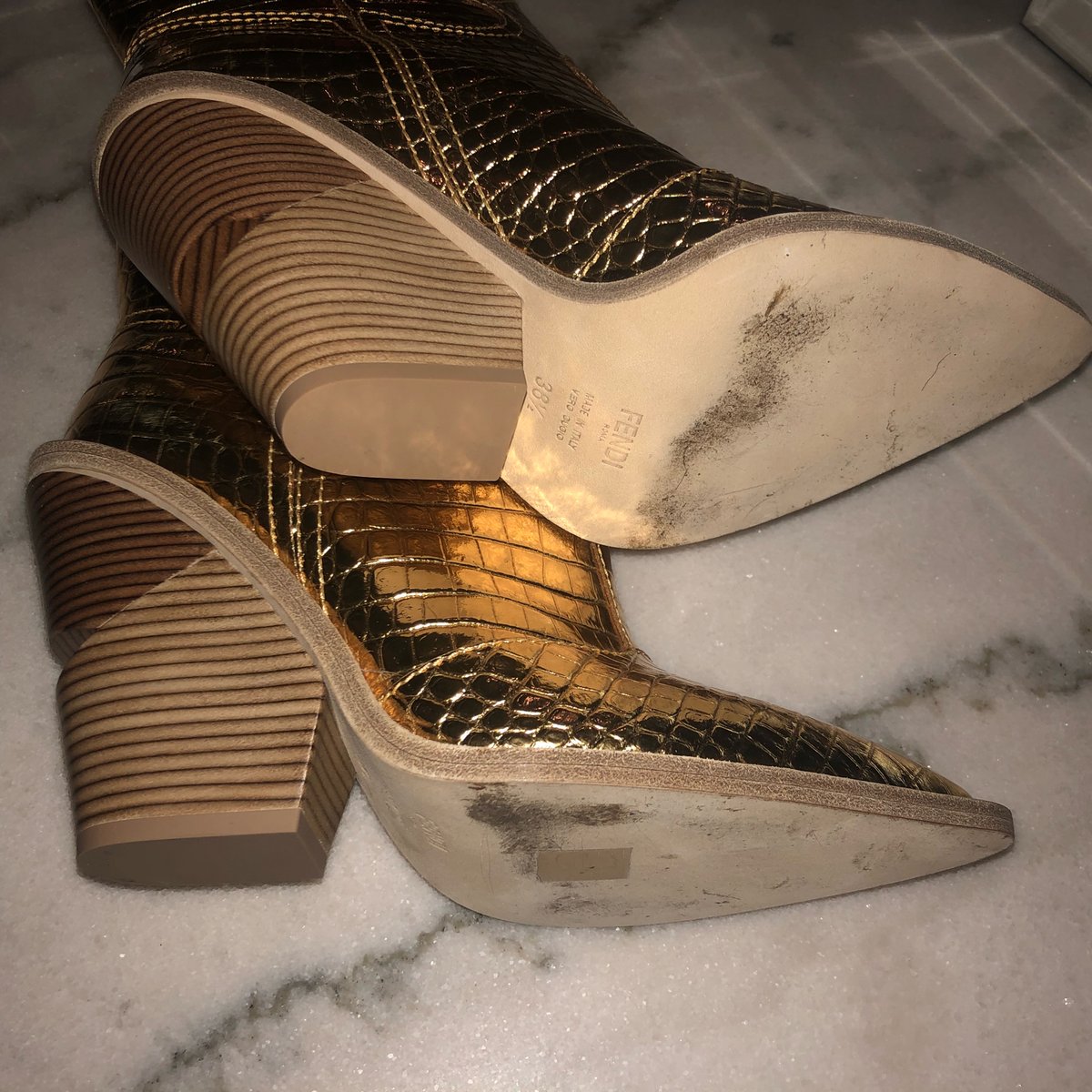 gold fendi cowboy boots